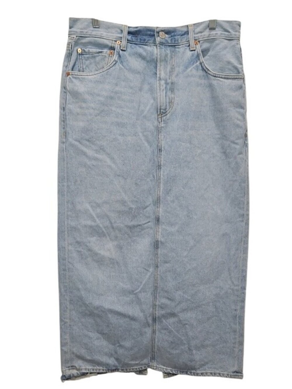 Citizens Of Humanity Midi Denim Pencil Skirt Size 29 New w/ Flaw Women's Modest